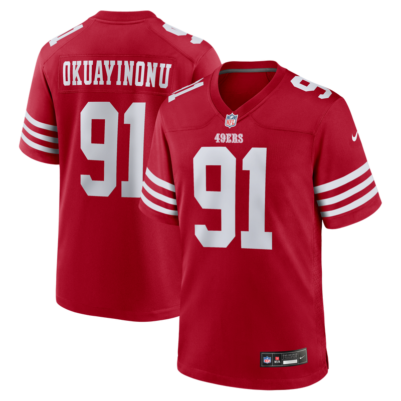 San Francisco 49ers Sam Okuayinonu Scarlet jersey – view 1