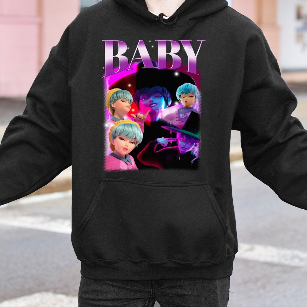 Kpop Aesthetic Hoodie | Vintage Graphic Baby Demon Design | Premium Cotton Blend | Unisex Streetwear Gift for Music Fans