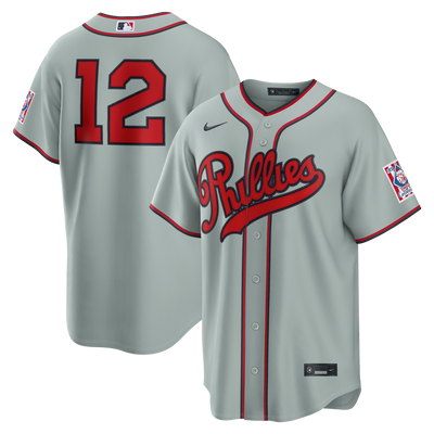 Philadelphia Phillies Kyle Schwarber Nike Gray 2026 Field of Dreams Stadium Jersey