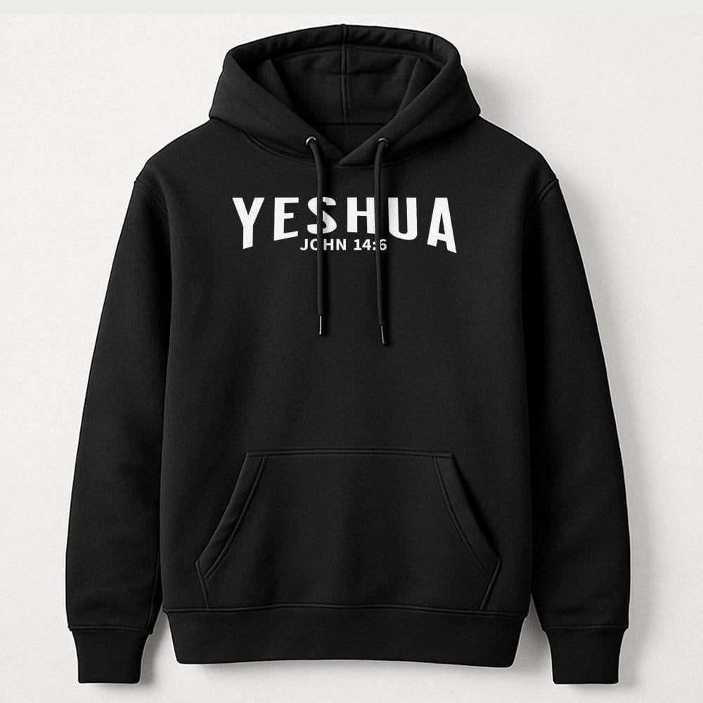 Yeshua Hoodie | John 14:6 Bible Verse Graphic Print | Premium Cotton Blend Sweatshirt | Inspirational Christian Faith Gift Fo