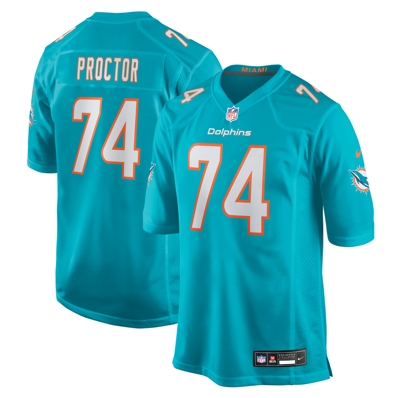 Miami Dolphins Kayden Proctor Aqua jersey – view 1