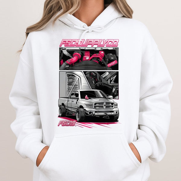 Diesel Truck Graphic Hoodie | Turbo Engine Mechanic Streetwear | Premium Cotton-Poly Blend | Gift For Pickup Truck Enthusiast