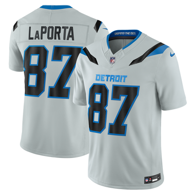 Detroit Lions Sam LaPorta Nike Silver 2026 Rivalries Collection Printed Limited Jersey