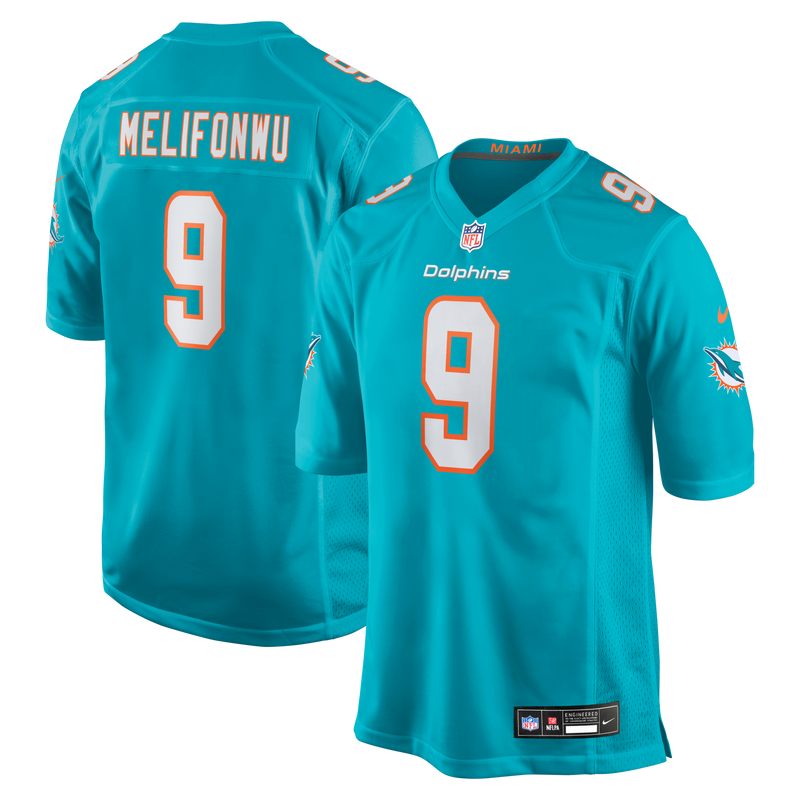 Miami Dolphins Ifeatu Melifonwu Aqua jersey – view 1