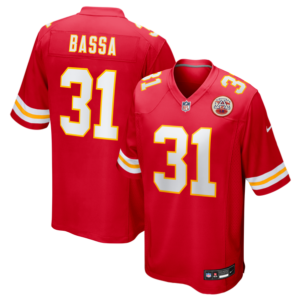 Kansas City Chiefs Jeffrey Bassa Nike Red Team Game Jersey