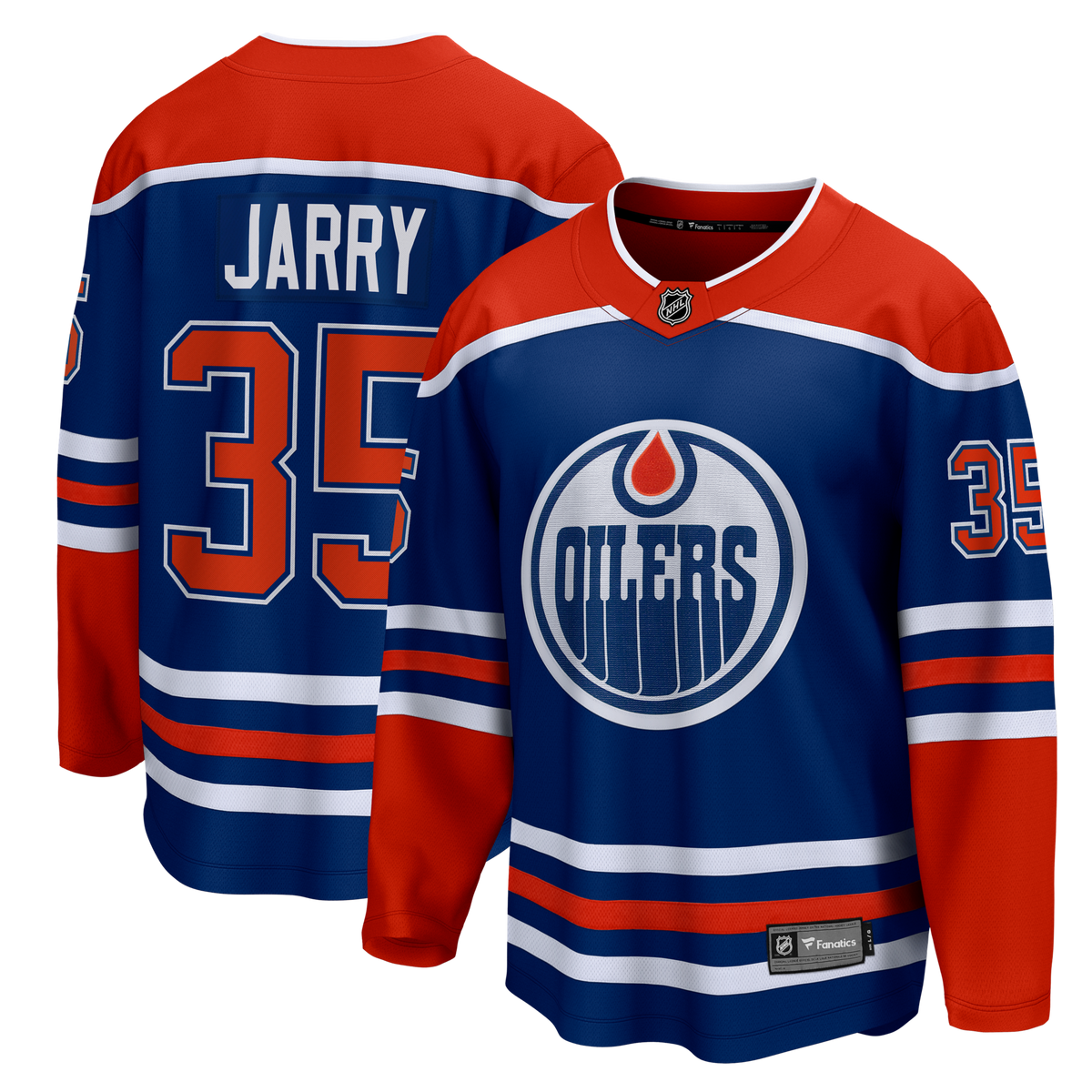 Edmonton Oilers Tristan Jarry Fanatics Royal Home Premier Breakaway Player Jersey