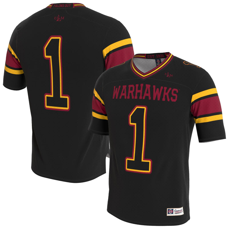 ULM Warhawks GameDay Greats Lightweight Collegiate Football Blackout Fashion Jersey - Black