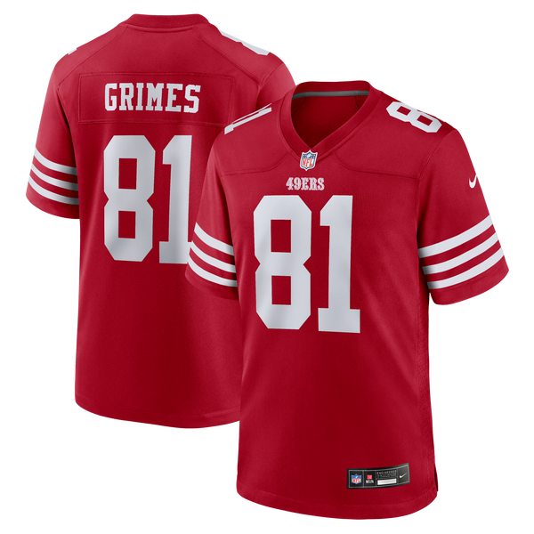 San Francisco 49ers Wesley Grimes Nike Scarlet Team Game Jersey