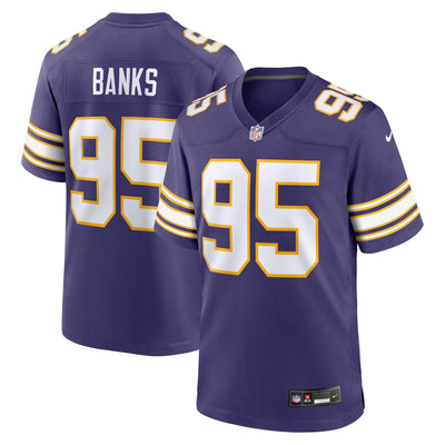 Minnesota Vikings Caleb Banks Nike Purple Alternate Classic Game Jersey