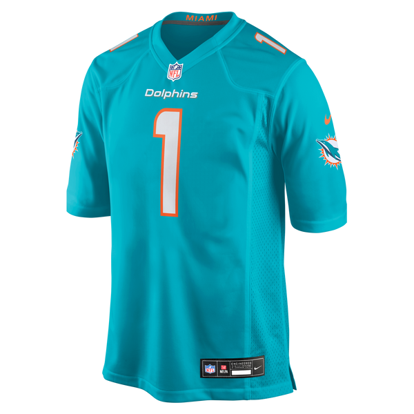 Miami Dolphins Chris Johnson Nike Aqua 2026 NFL Draft First Round Pick No. 27 Team Game Jersey
