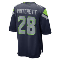 Seattle Seahawks Nehemiah Pritchett Navy jersey – view 4