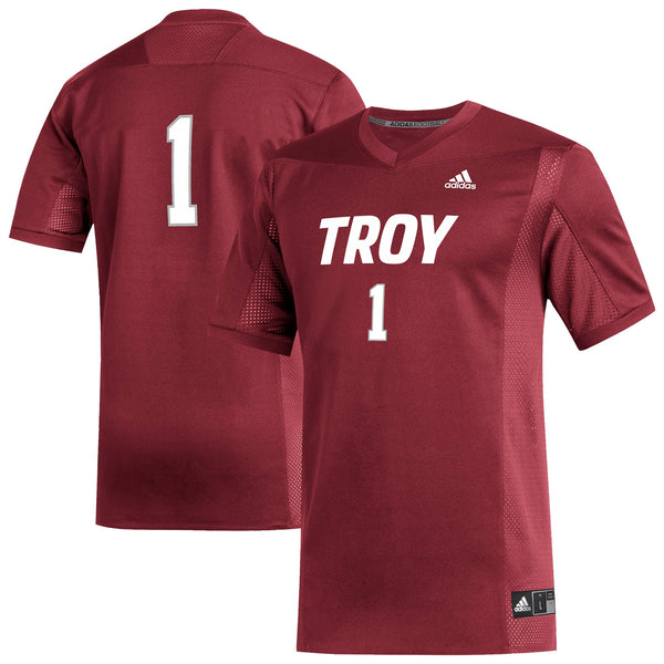 #1 Troy University Trojans adidas Replica Football Jersey - Cardinal