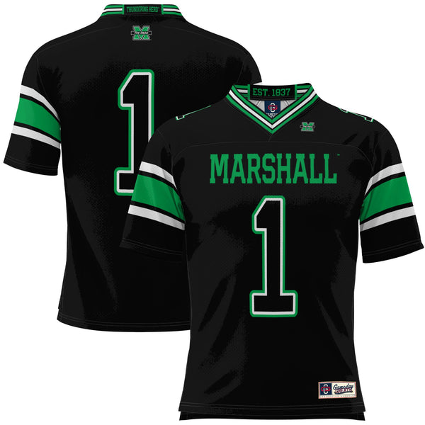#1 Marshall Thundering Herd GameDay Greats Football Jersey - Black