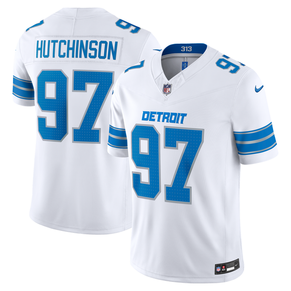 Detroit Lions Aidan Hutchinson Nike White Vapor F.U.S.E. Printed Limited Jersey