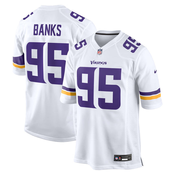 Minnesota Vikings Caleb Banks Nike White Game Jersey