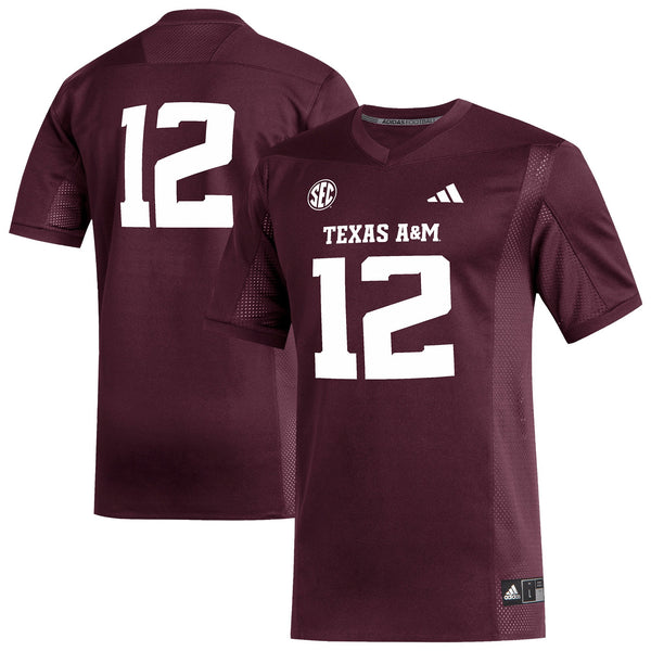 #12 Texas A&M Aggies adidas Replica Football Jersey - Maroon