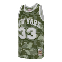 New York Knicks Mitchell & Ness Patrick Ewing 1991 Ghost Camo Swingman Jersey - Green