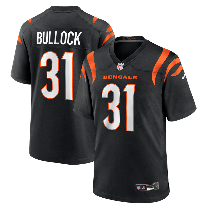 Cincinnati Bengals Kentrel Bullock Nike Black Team Game Jersey