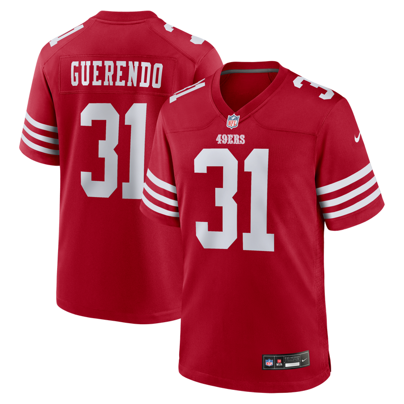 San Francisco 49ers Isaac Guerendo Scarlet jersey – view 1