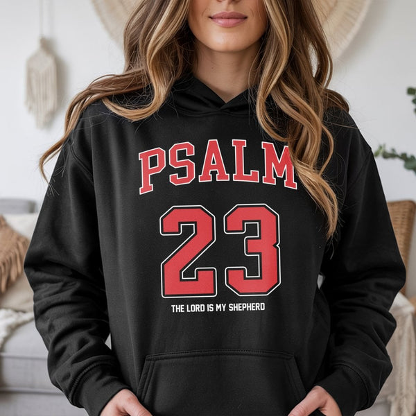 Psalm 23 Hoodie | The Lord Is My Shepherd Verse | Premium Christian Faith Apparel | Religious Gift for Men and Women