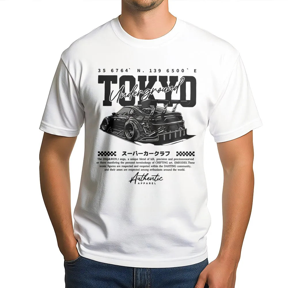 Tokyo Underground Drift Car T-Shirt | Japanese Street Racing Graphic | Premium Cotton Streetwear | Gift For JDM Car Enthusias