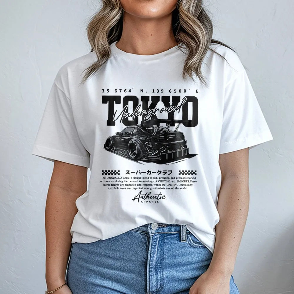 Tokyo Underground Drift Car T-Shirt | Japanese Street Racing Graphic | Premium Cotton Streetwear | Gift For JDM Car Enthusias