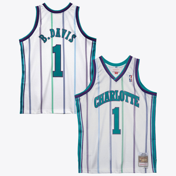 Charlotte Hornets Mitchell & Ness Baron Davis 1999 Swingman Authentic Jersey - White