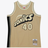 Seattle Supersonics Mitchell & Ness Shawn Kemp 1995 Swingman Jersey - Khaki