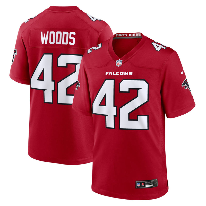 Atlanta Falcons Josh Woods Nike Red Team Game Jersey