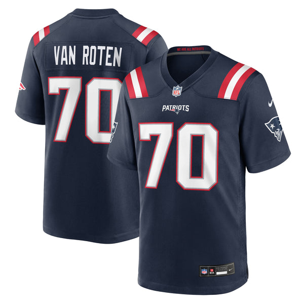 New England Patriots Greg Van Roten Nike Navy Team Game Jersey