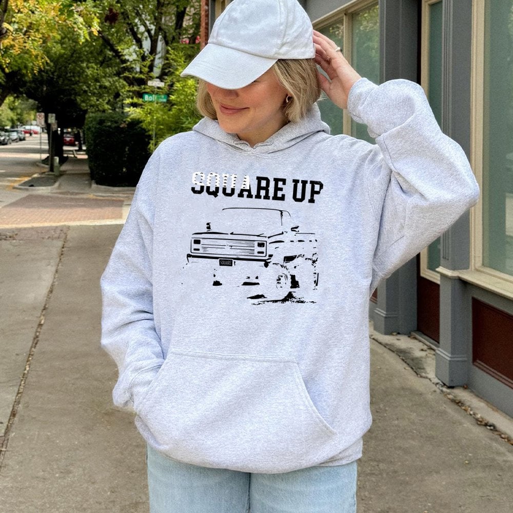 Square Body Truck Hoodie | Vintage Pickup Graphic Pullover | Premium Cotton Blend | Gift for Truck Enthusiast & Mechanic