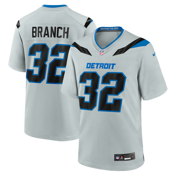 Detroit Lions Brian Branch Nike Silver 2026 Rivalries Collection Game Jersey