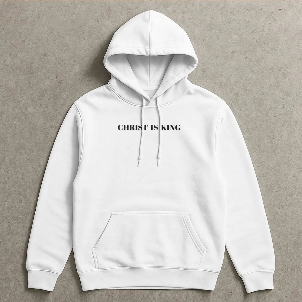 Christ Is King Hoodie | Minimalist Christian Graphic Sweatshirt | Premium Cotton Blend | Faith-Based Religious Apparel Gift f