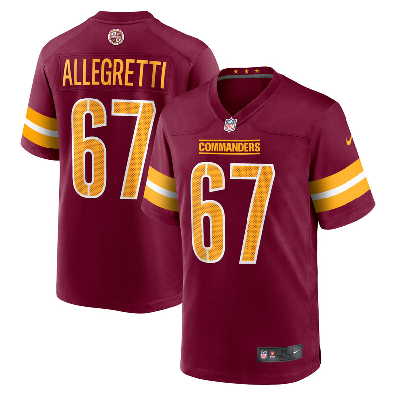 Washington Commanders Nick Allegretti Burgundy jersey – view 1