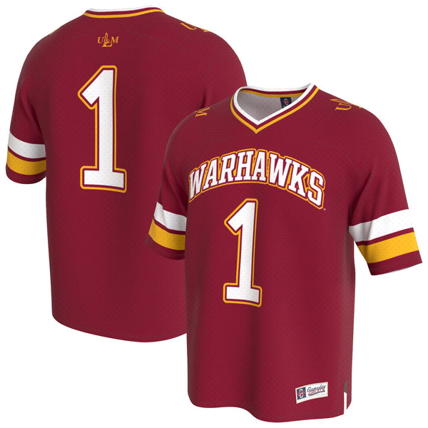 ULM Warhawks GameDay Greats Lightweight Collegiate Football Fashion Jersey - Maroon
