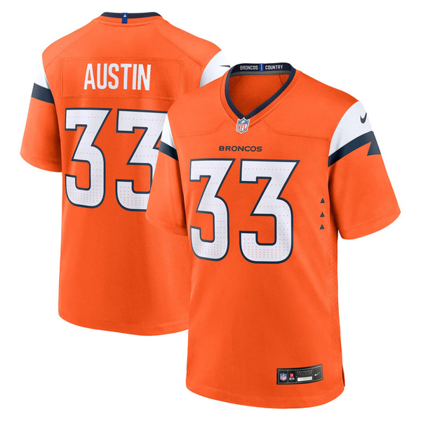 Denver Broncos Brent Austin Nike Orange Team Game Jersey