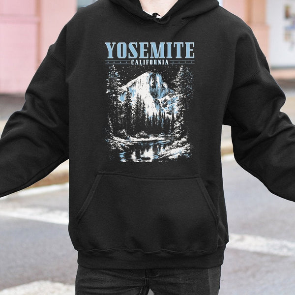 Yosemite National Park Hoodie | Retro Half Dome Graphic Sweatshirt | Premium Cotton Blend | Nature Lover Gift for Hikers and 