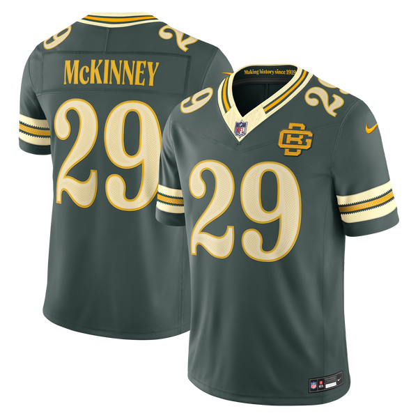 Green Bay Packers Xavier McKinney Nike Green 2026 Rivalries Collection Printed Limited Jersey