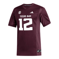 #12 Texas A&M Aggies adidas Replica Football Jersey - Maroon