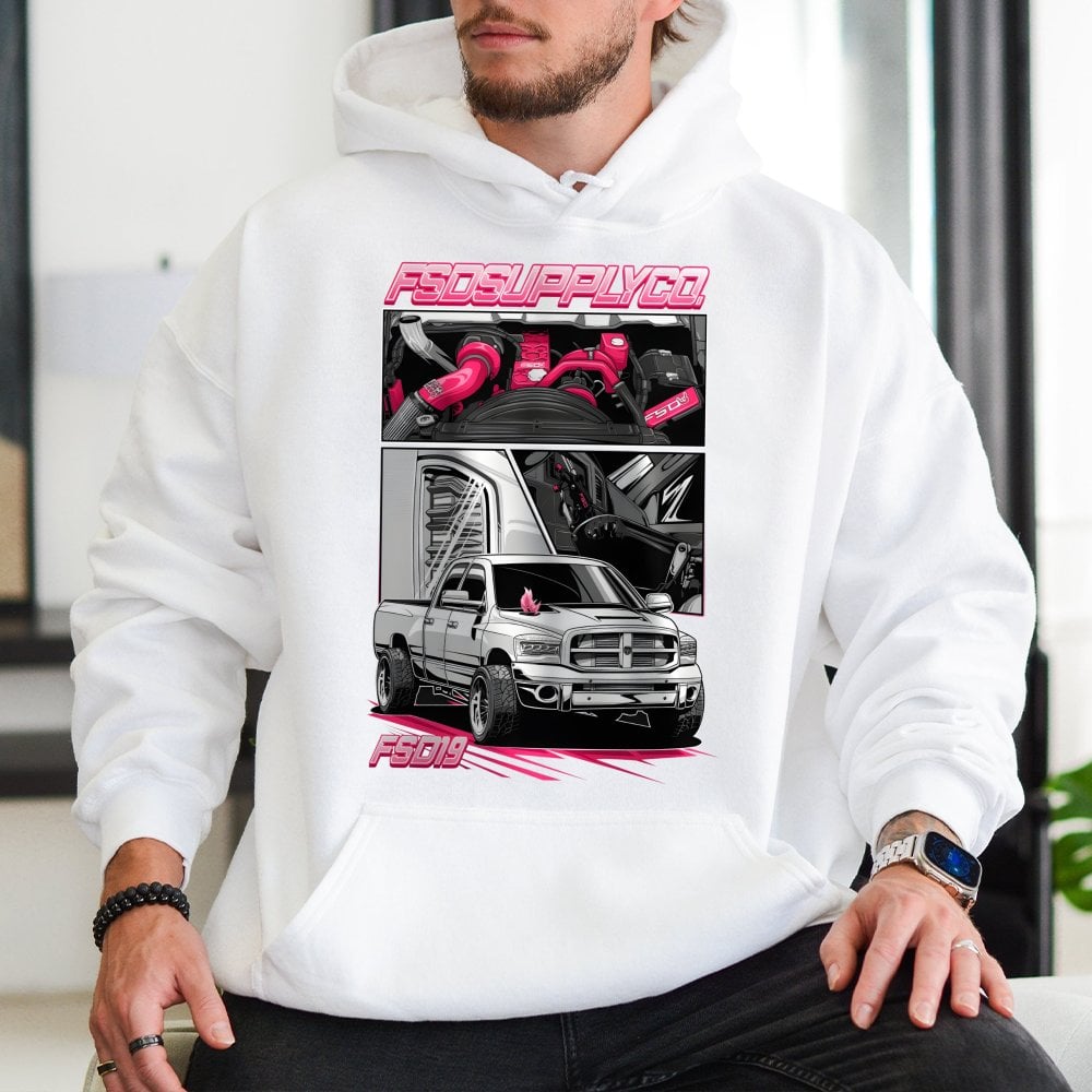 Diesel Truck Graphic Hoodie | Turbo Engine Mechanic Streetwear | Premium Cotton-Poly Blend | Gift For Pickup Truck Enthusiast