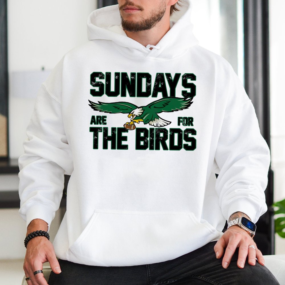 Philadelphia Football Hoodie | Sundays Are For The Birds Graphic | Premium Cotton Blend Unisex Sweatshirt | Gift for Philly S