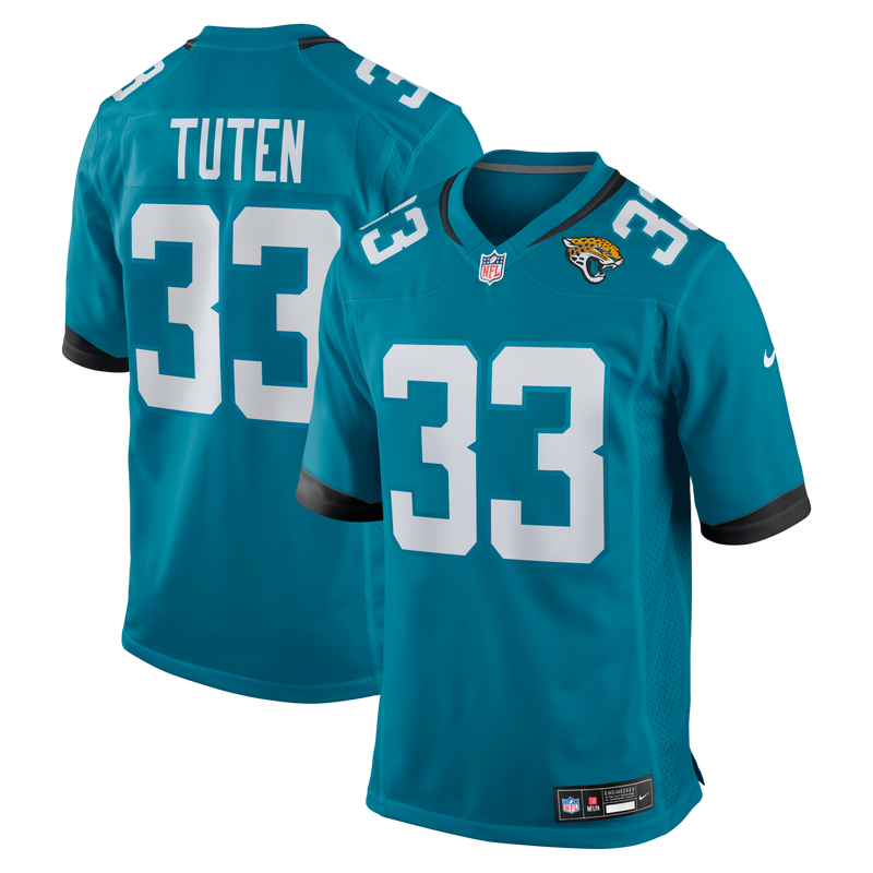 Jacksonville Jaguars Bhayshul Tuten Teal jersey – view 1