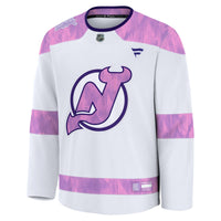 New Jersey Devils Fanatics White Hockey Fights Cancer Survivor Practice Jersey