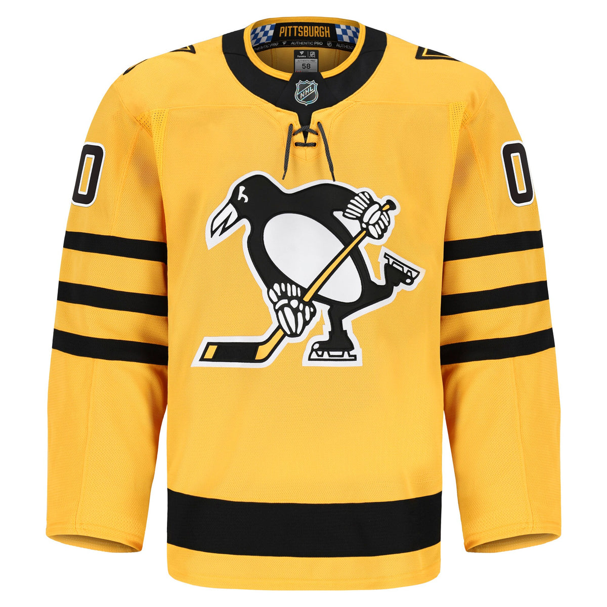 Pittsburgh Penguins Fanatics Gold Alternate Authentic Pro Custom Jersey