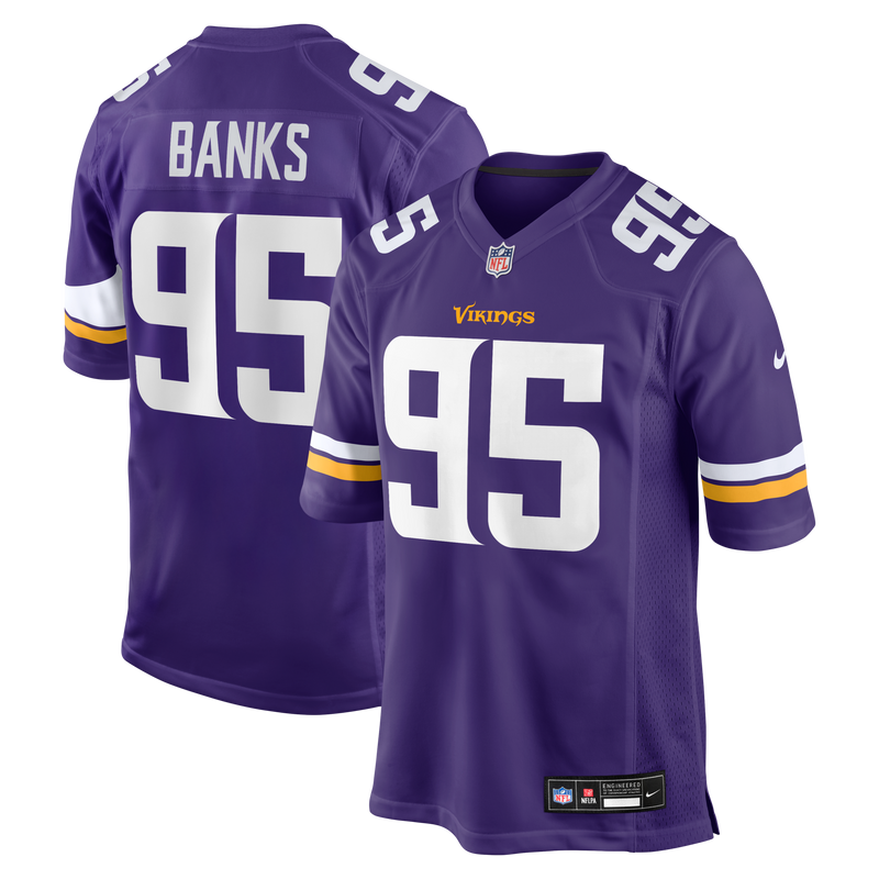 Minnesota Vikings Caleb Banks Purple jersey – view 1
