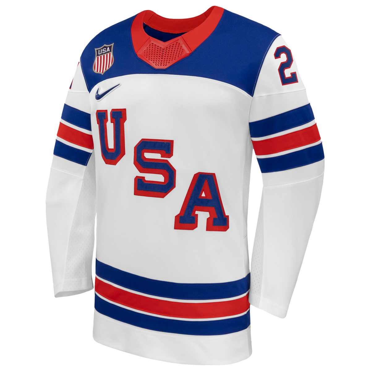 Dylan Larkin Nike White US Hockey 2026 Away Replica Jersey