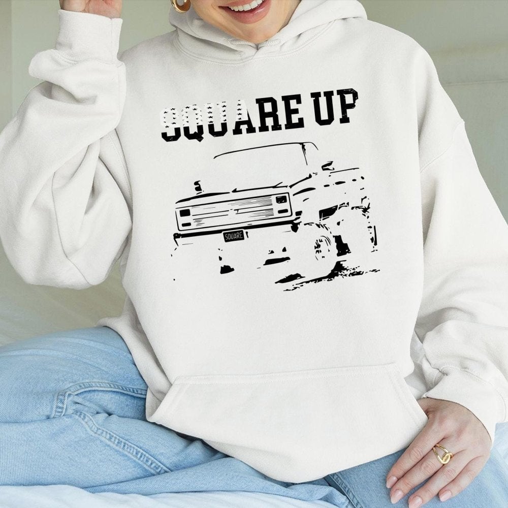 Square Body Truck Hoodie | Vintage Pickup Graphic Pullover | Premium Cotton Blend | Gift for Truck Enthusiast & Mechanic