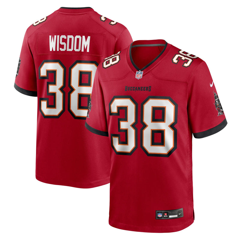 Tampa Bay Buccaneers Rashad Wisdom Red jersey – view 1