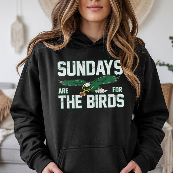 Philadelphia Football Hoodie | Sundays Are For The Birds Graphic | Premium Cotton Blend Unisex Sweatshirt | Gift for Philly S