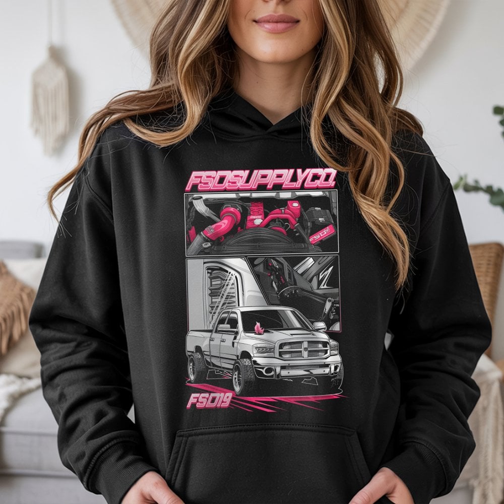 Diesel Truck Graphic Hoodie | Turbo Engine Mechanic Streetwear | Premium Cotton-Poly Blend | Gift For Pickup Truck Enthusiast